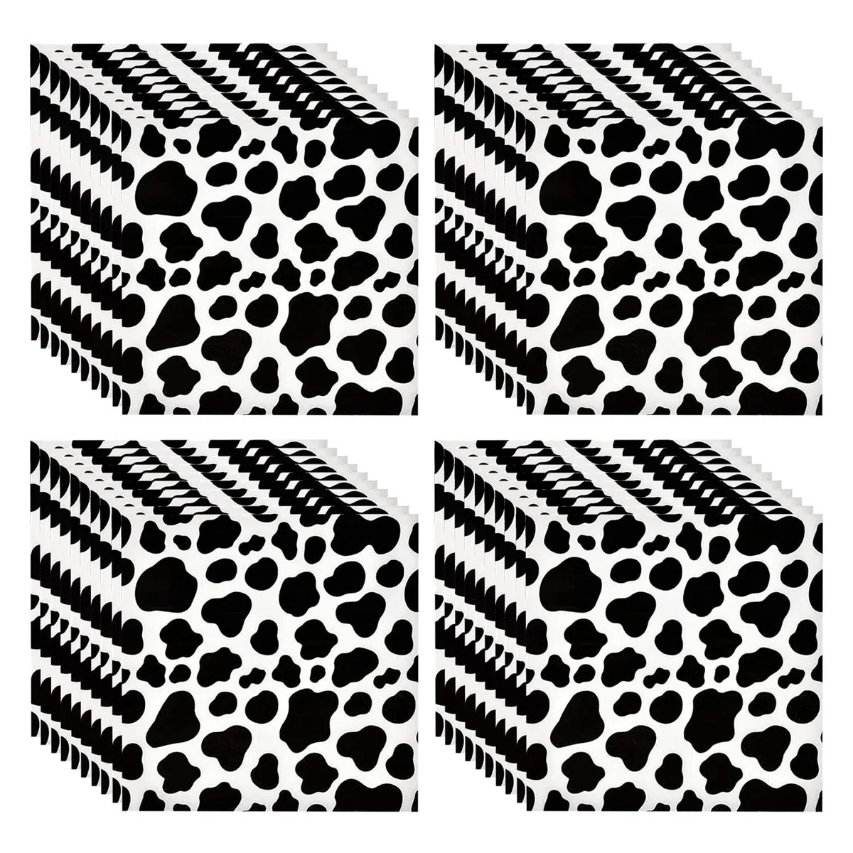 40 pañuelos de vaca, pañuelos para animales, decoración de vacas, suministros de fiesta, accesorios personalizados para fiestas, accesorios de decoración de la selva (negro)