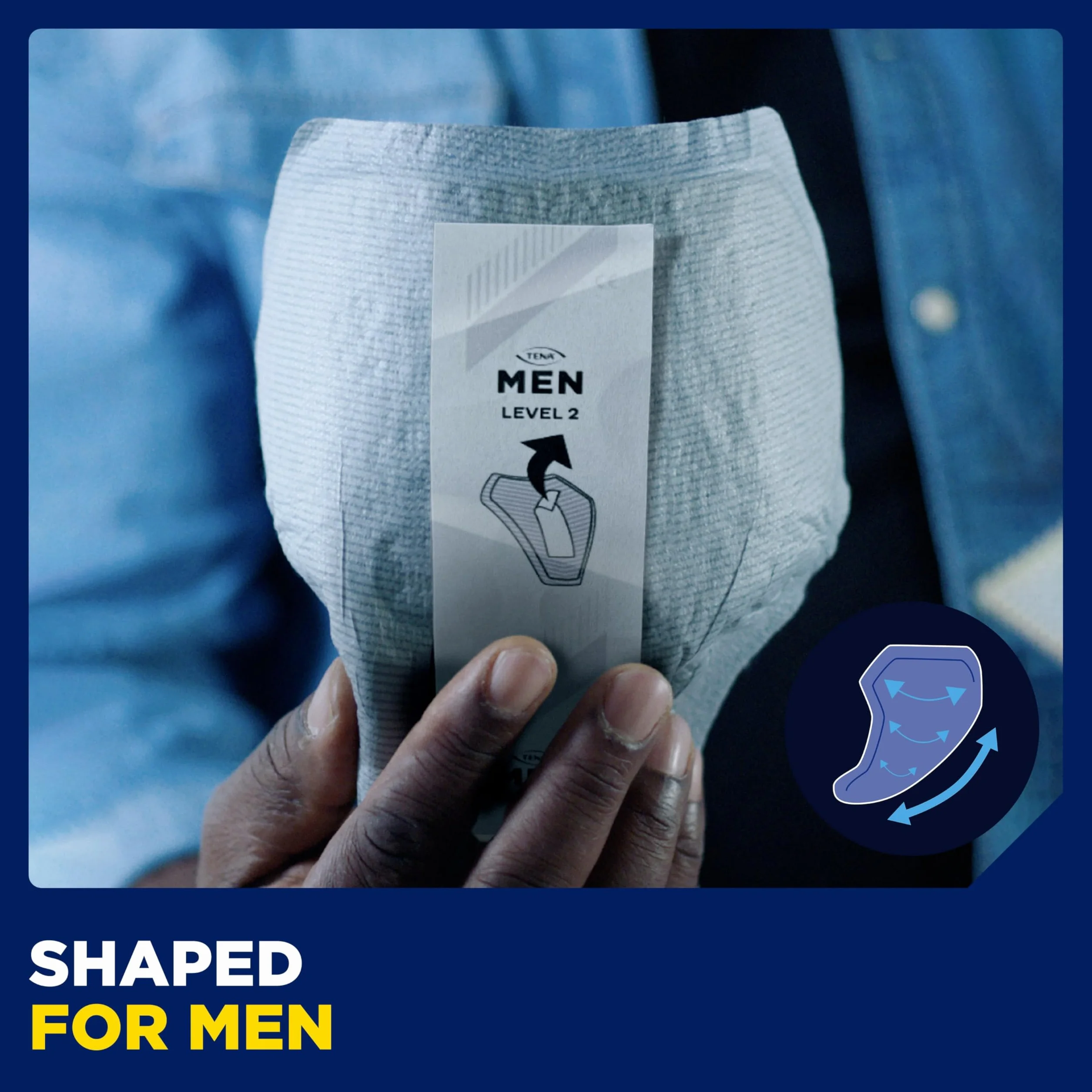 Tena Protector absorbente Active Fit para hombre, nivel 1, 4 paquetes de 24 (96 unidades)