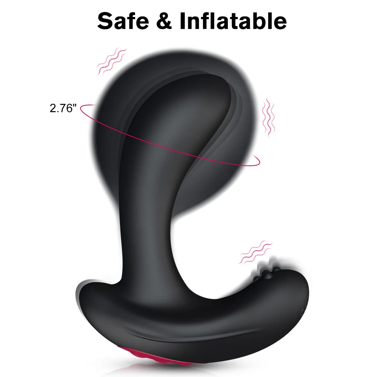 Tapón inflable del culo del vibrador anal - masajeador de próstata de control remoto con inflación automática y 10 modos vibradores para adultos masculinos y femeninos Estimulador
