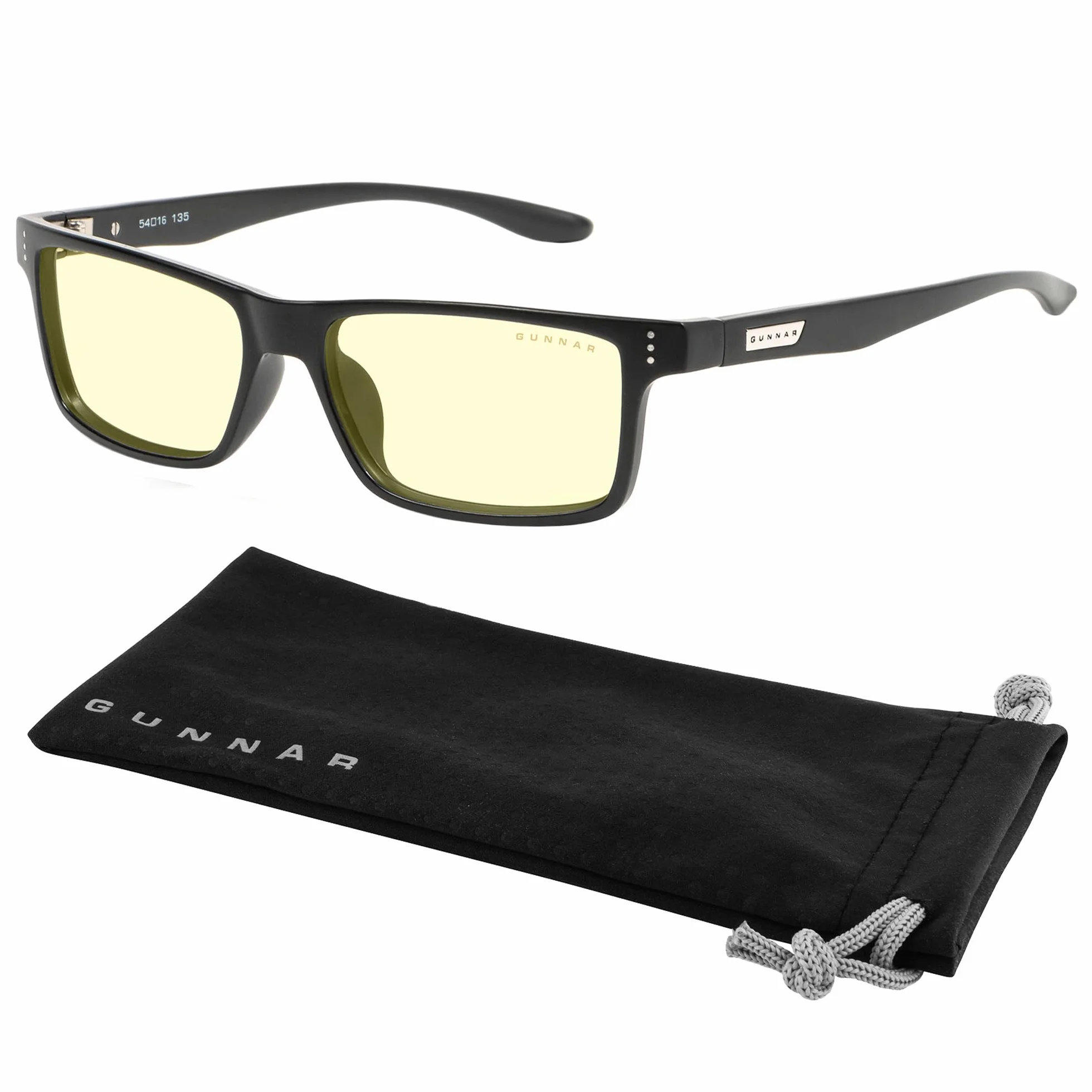 Gunnar Gafas para Videojuegos y Ordenador | Vertex, Color de Montura: Onyx, Tente de Lentes: Ámbar (Bloques 65% de Luz Azul y 100% de UV) | con filtro de Luz Azul | Lente Patentada