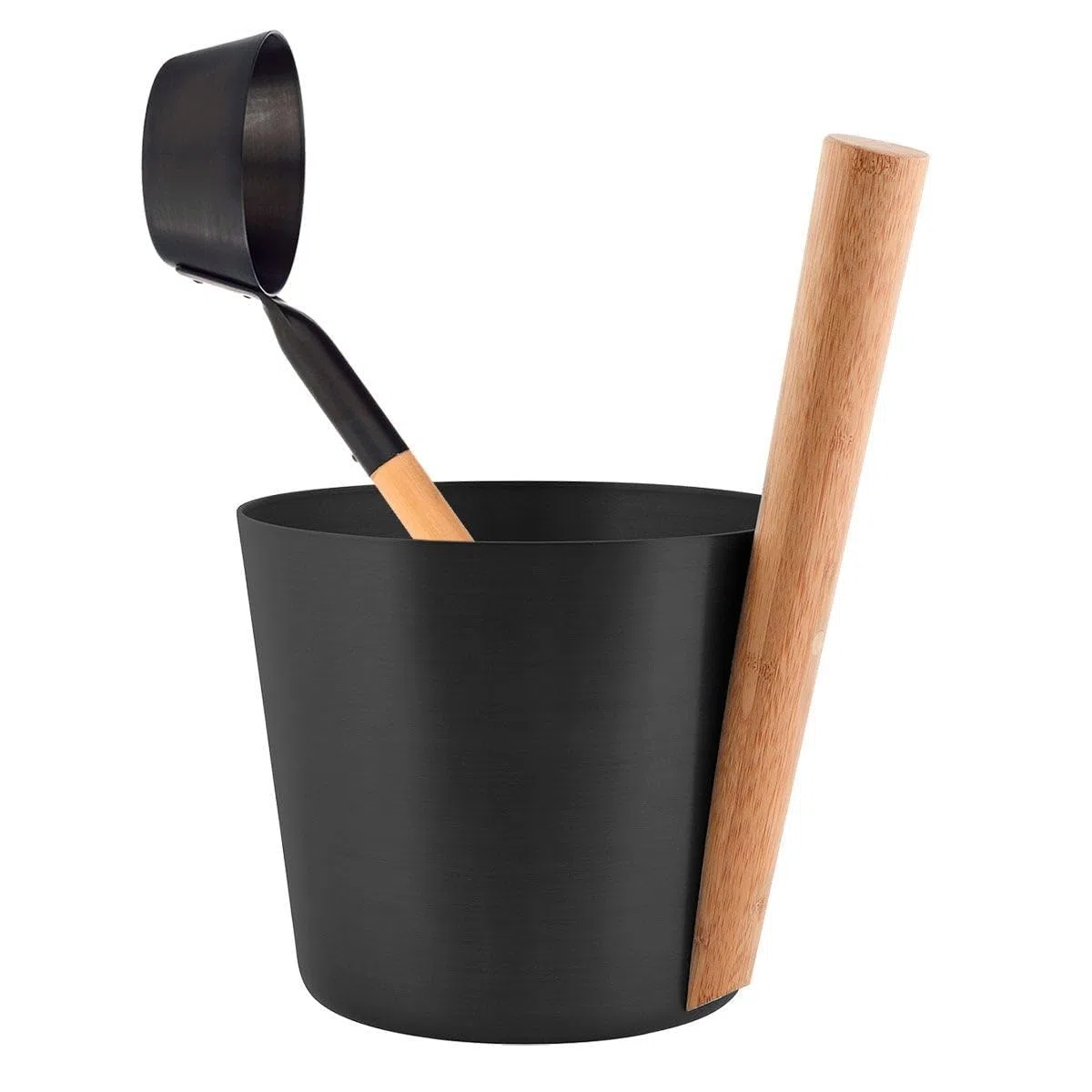 Rento - Cubo de infusión para Sauna - Color: Negro - 5 litros - Altura: 35 cm/Diámetro: 23 cm