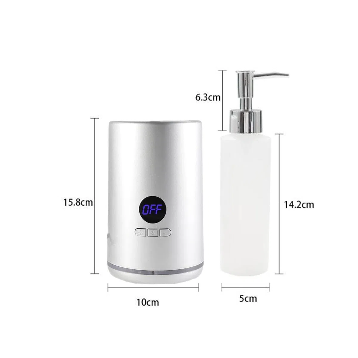 perfk Calentador de aceite de una sola botella, calentador de botellas de aceite, temperatura ajustable, portátil, pequeño para salón, SPA, loción, PLATA
