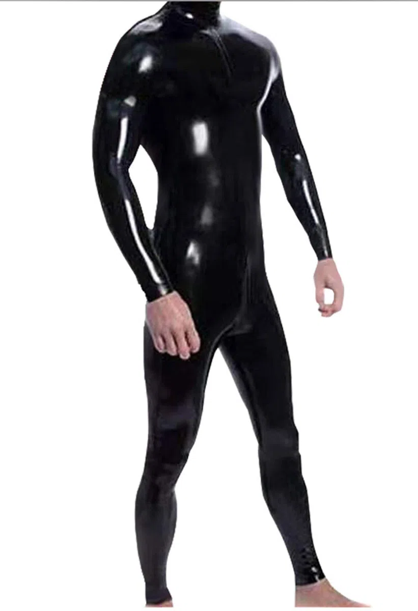 Hombres Black Mirror Body Sculpting Estereotipo Látex Todo Incluido Mono Apretado Night Club Bar DS Técnica Esculpiente, Negro, XXL, Negro , XXL