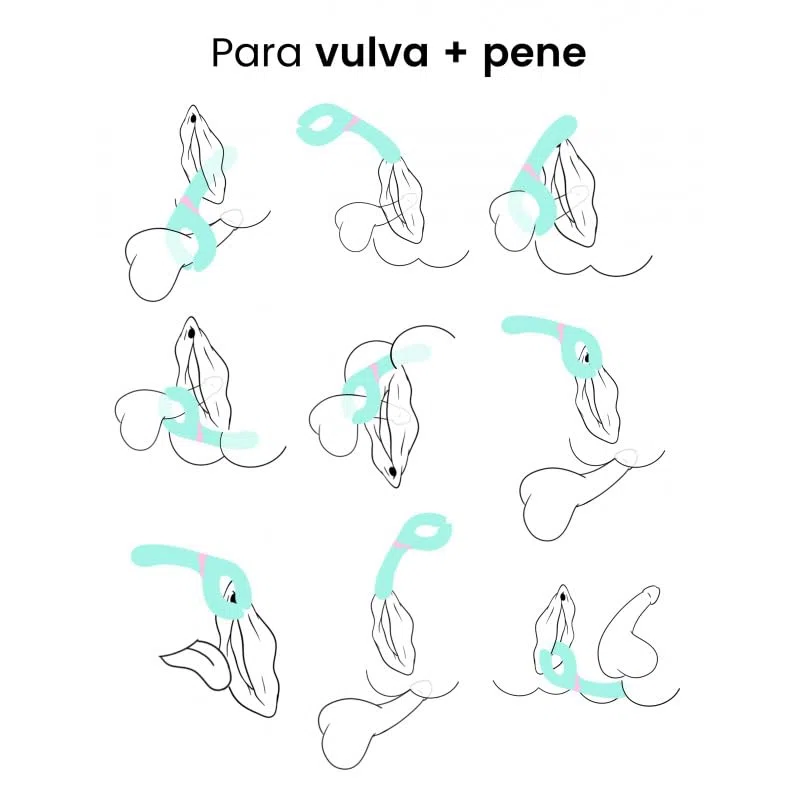 Kay, Vibrador para Parejas, Estimulación de Clítoris, Recargable USB, 7 Modos de Vibración, 3 Velocidades, Silicona y ABS (Azul)