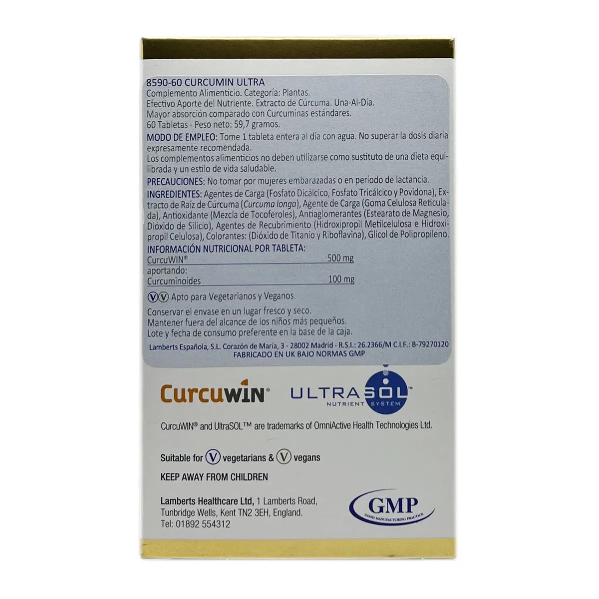 Lamberts Curcumin Ultra - 60 Tabletas