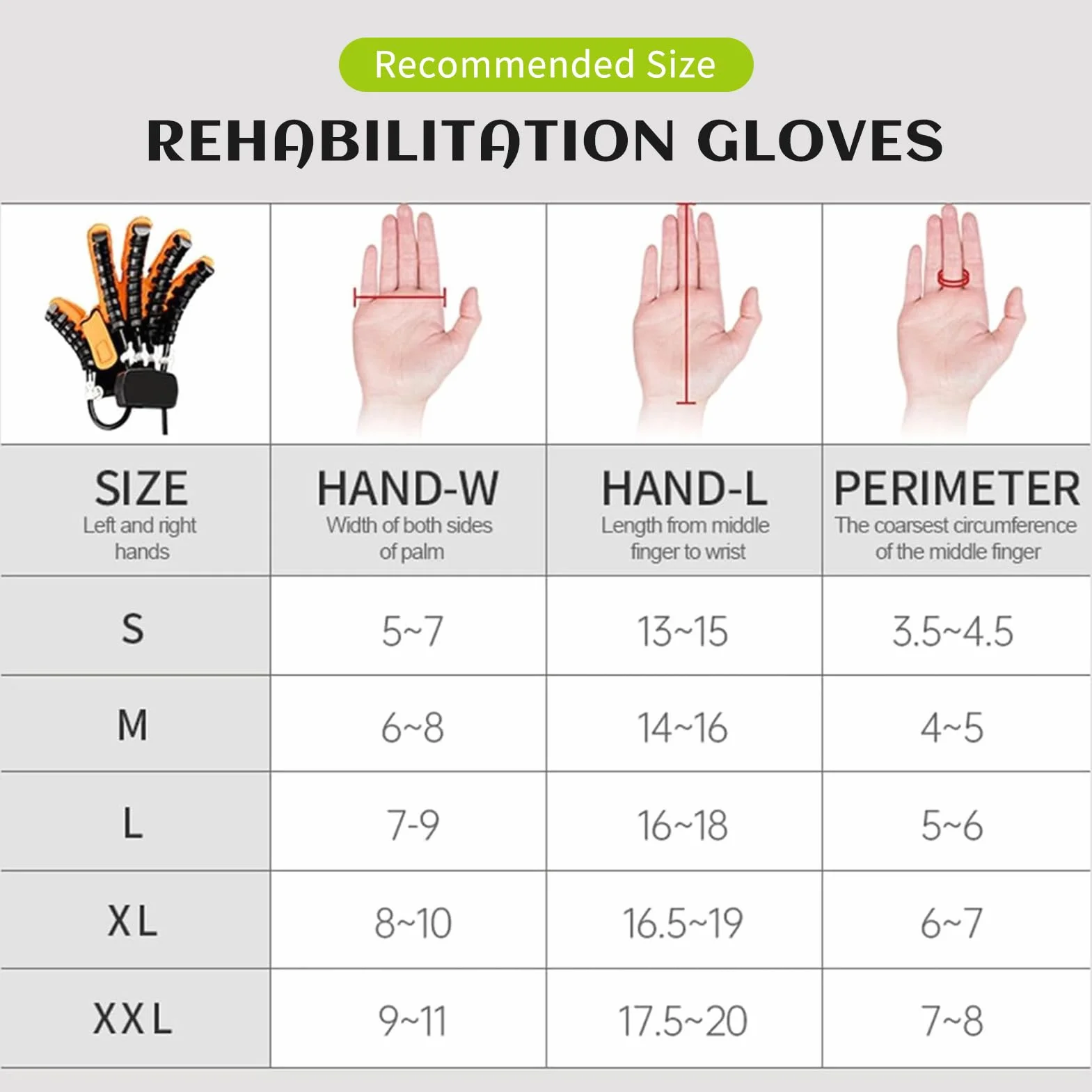GAOXIAO Guantes Roboticos Rehabilitación Ictus, Guante Electrico Terapeutico para Rehabilitación de Manos y Dedos, Guantes para Terapia para Hemiplejía Autoentrenamiento(Size:L,Color:Derecha)
