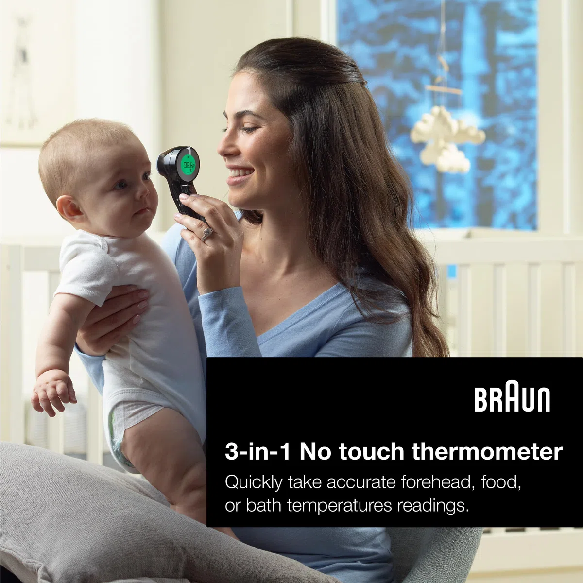 Braun Termómetro 3 en 1 sin tacto – Termómetro sin contacto para adultos, bebés, niños pequeños y niños – resultados rápidos, fiables y precisos