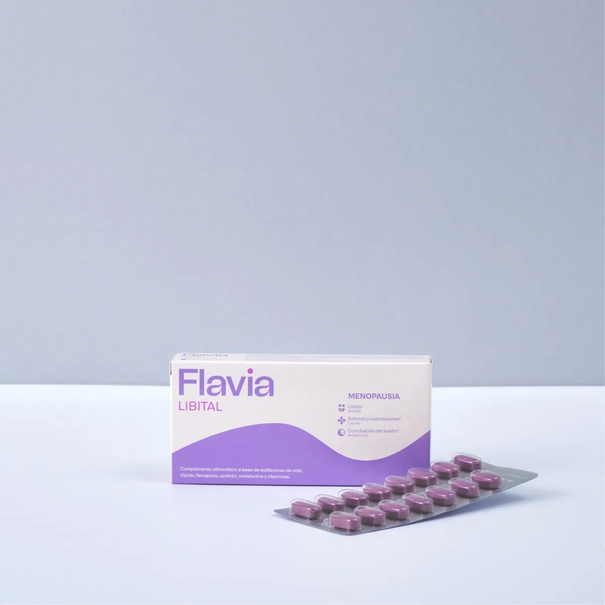 FLAVIA Libital Pack 2 x 30 Comprimidos - Alivia los Síntomas de la Menopausia - Con Isoflavonas de Soja y Vitaminas - Estimula la Líbido, Regula Sofocos y Sudoraciones - Complemento Alimenticio