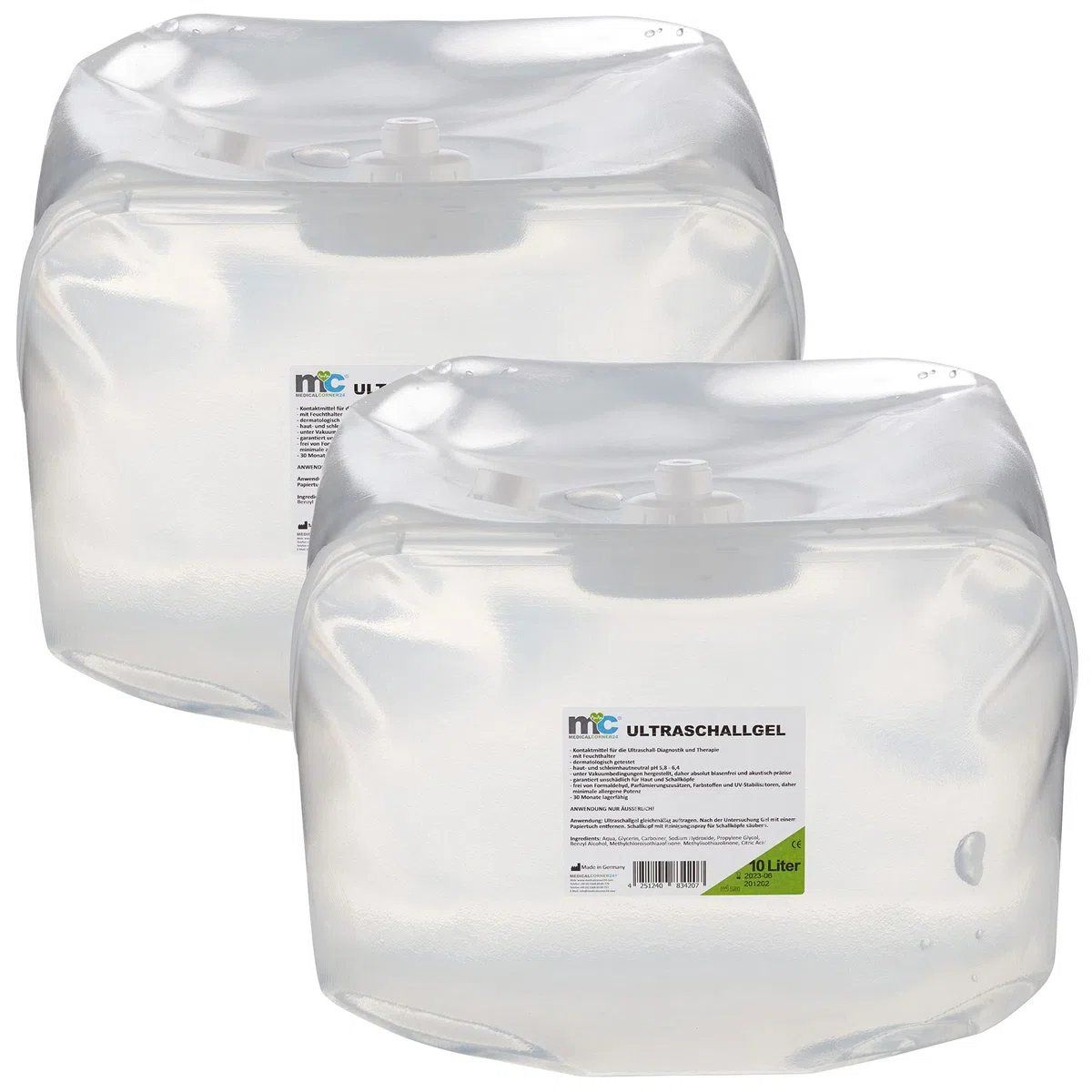 Medicalcorner24 - Garrafas de gel de ultrasonidos (20 kg, 2 x 10 kg)
