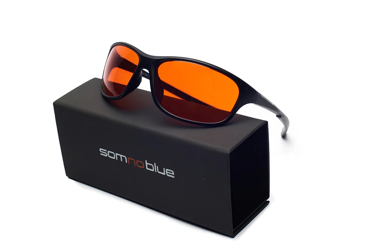 Sleep Glasses Pro - 99,9% Gafas anti luz azul - Melatonina - Mejor sueño - Gafas de nueva generación para dormir mejor - Con estuche de gafas