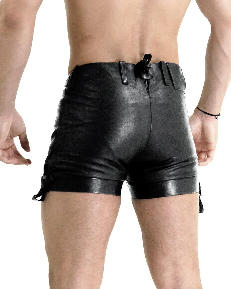 Bockle® 1991 Pants Pantalones de Cuero Cortos Negro, Size: W34/L30