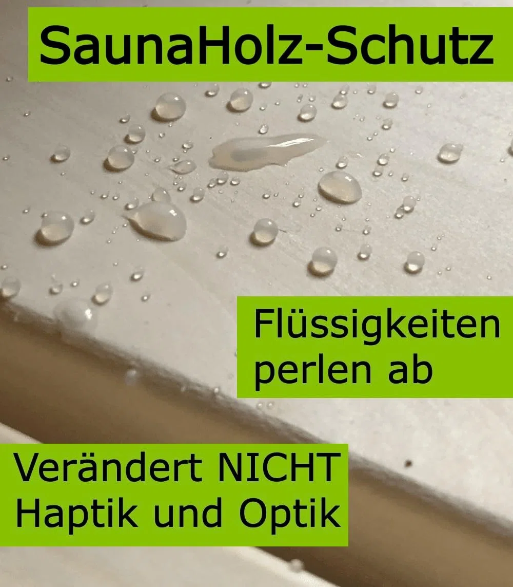 Lahti 2 OULUJÄRVI - Protección única para madera de sauna - Adecuado para todas las maderas - Evita manchas de agua y sudor - Protege contra la suciedad (0,5 litros con cabezal pulverizador)