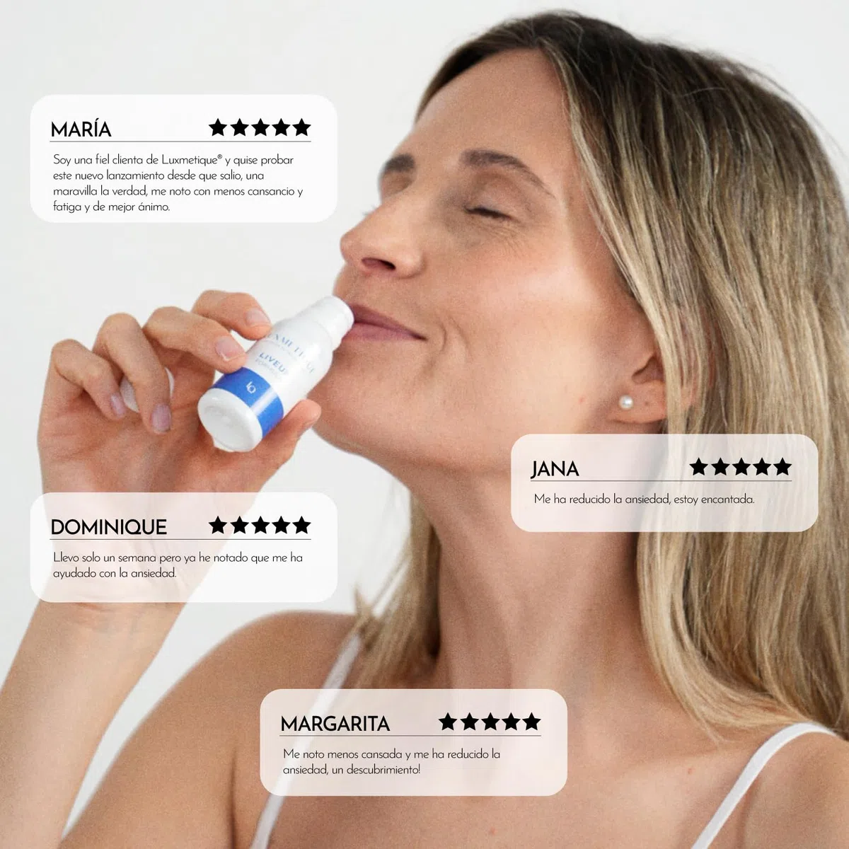 LUXMETIQUE® Liveup Formula - Reduce Estrés y Ansiedad, Mejora el Estado de Ánimo - Con Safr'inside™ (Azafrán), Sunphenon® y Robuvit® - Energía y Rendimiento Físico - 15 Viales Bebibles