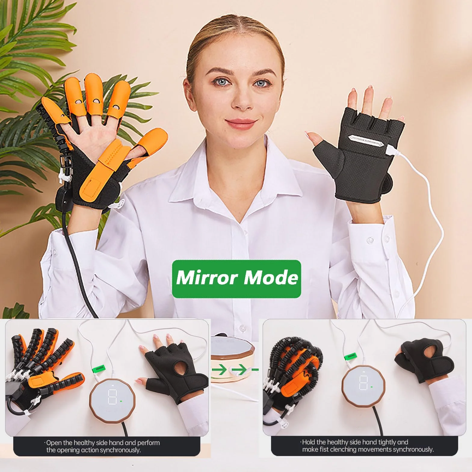 2025 Guantes De Robot De Rehabilitación, Orthosis De Los Dedos, Alivio De La Rigidez De Las Manos, Ayudas Para El Ejercicio De Manos, Guantes De Rehabilitación Del Robot De (Size:XL,Color:Left Hand)