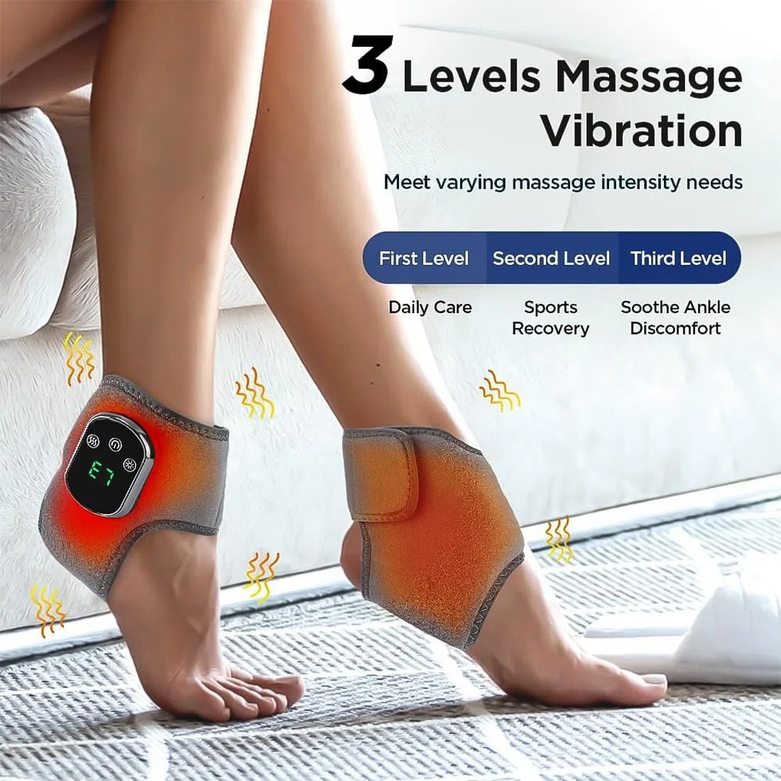 Masajeador de pies Rejuvacare mejorado 2026, masajeador de triple método, masajeador de pies 3 en 1 para neuropatía, 3 modos de vibración y 5 niveles de calor, para todas las edades, masaje de tobillo