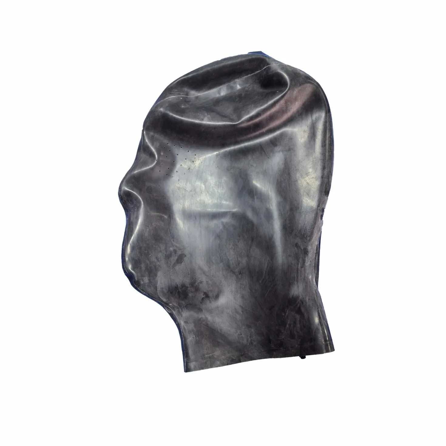 Máscara Capucha Microporosa de Látex Negra,Máscara Goma Transpirable Capucha Toda Cara, Disfraz látex Para Club Halloween