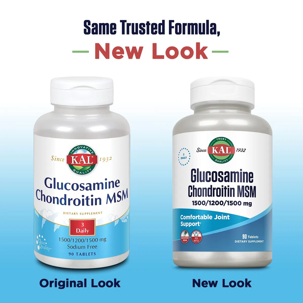 Kal Complemento Alimenticio con Glucosamine Chondroitin MSM - 90 Tabletas