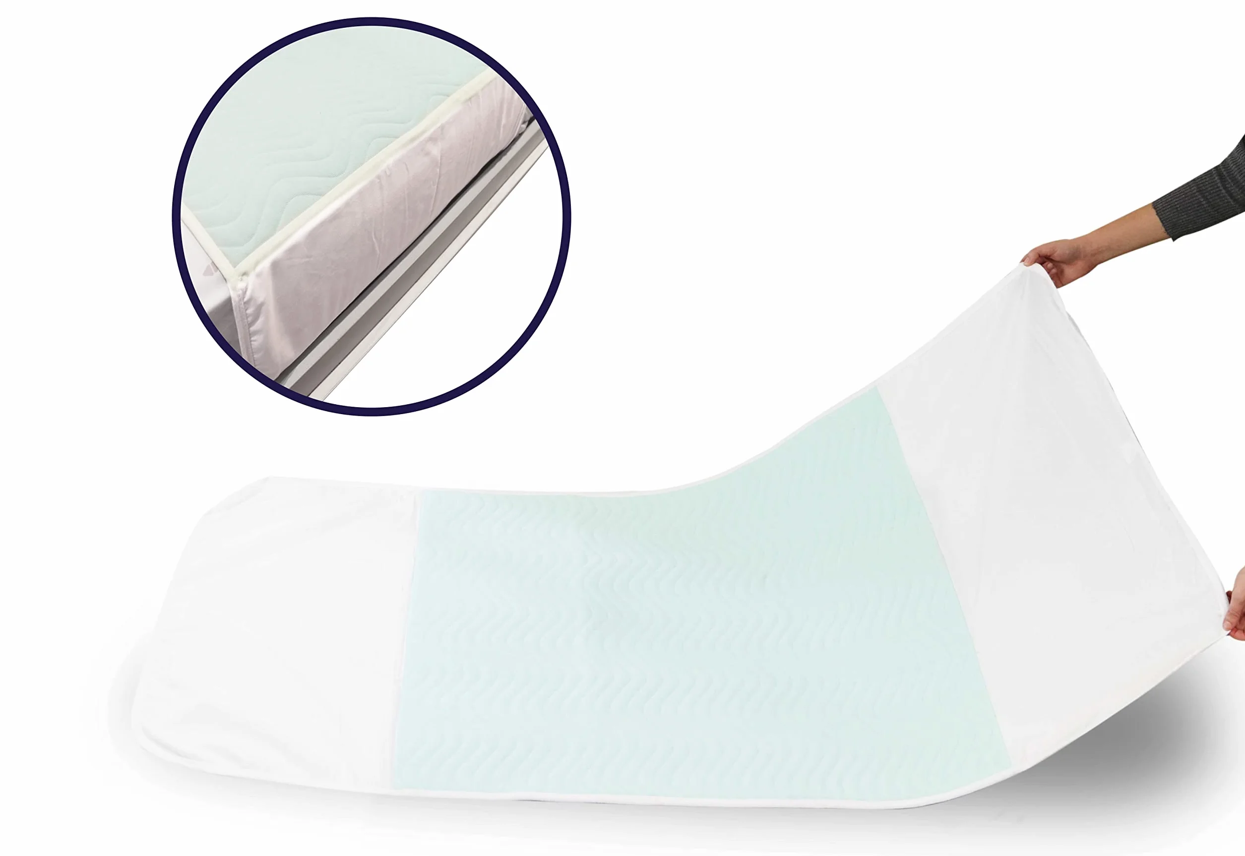 KMINA Empapadores Cama Adultos Lavables 5 Capas (x2 uds, 135x75 cm), Reutilizable y Ajustable, Protector Colchón Incontinencia - Fabricado en Europa