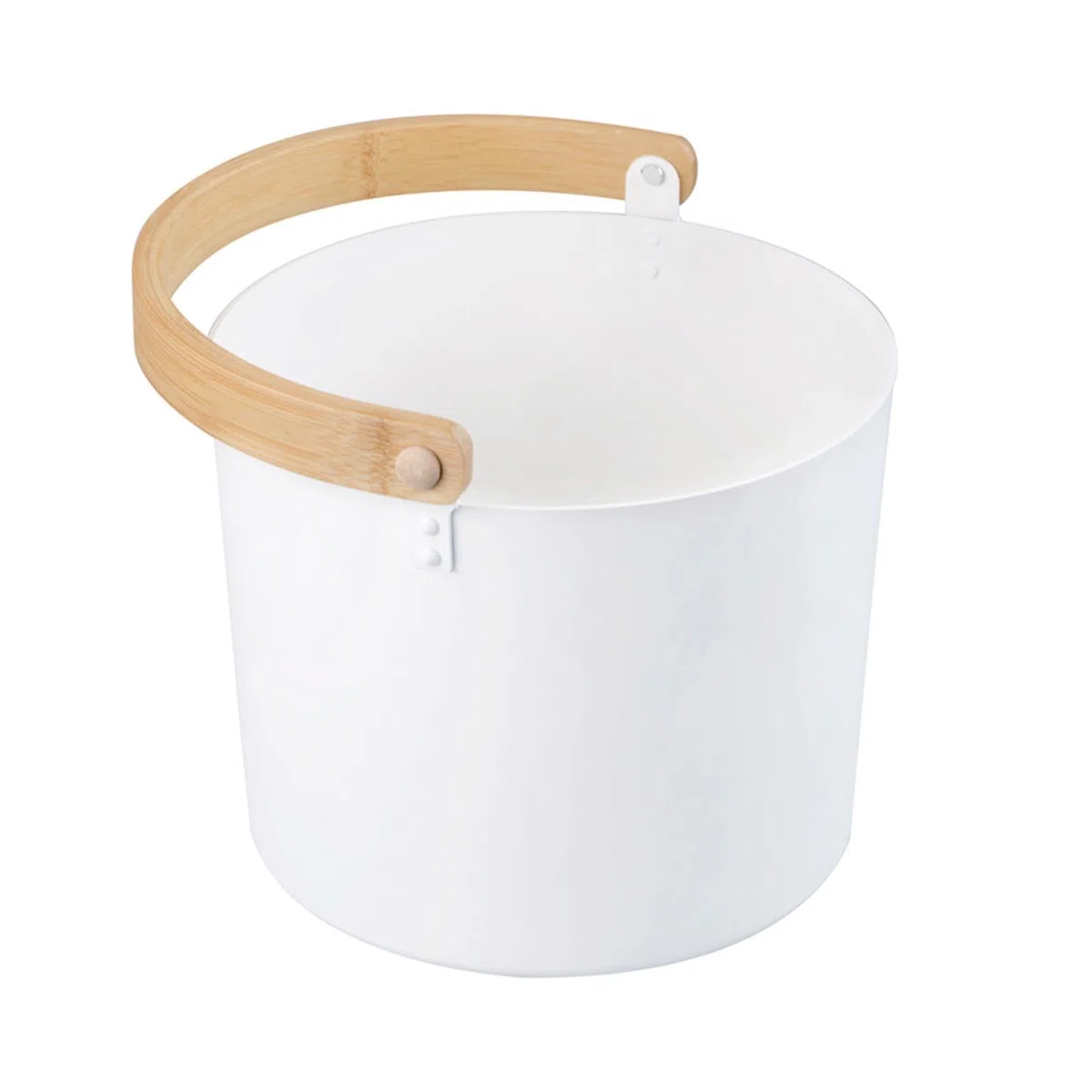 Cubo de sauna finlandés – Cubo de sauna de grado amplio, cucharón a juego y cuchara | Cubo de sauna resistente a la humedad de 7 litros con cuchara larga y cucharón a juego para