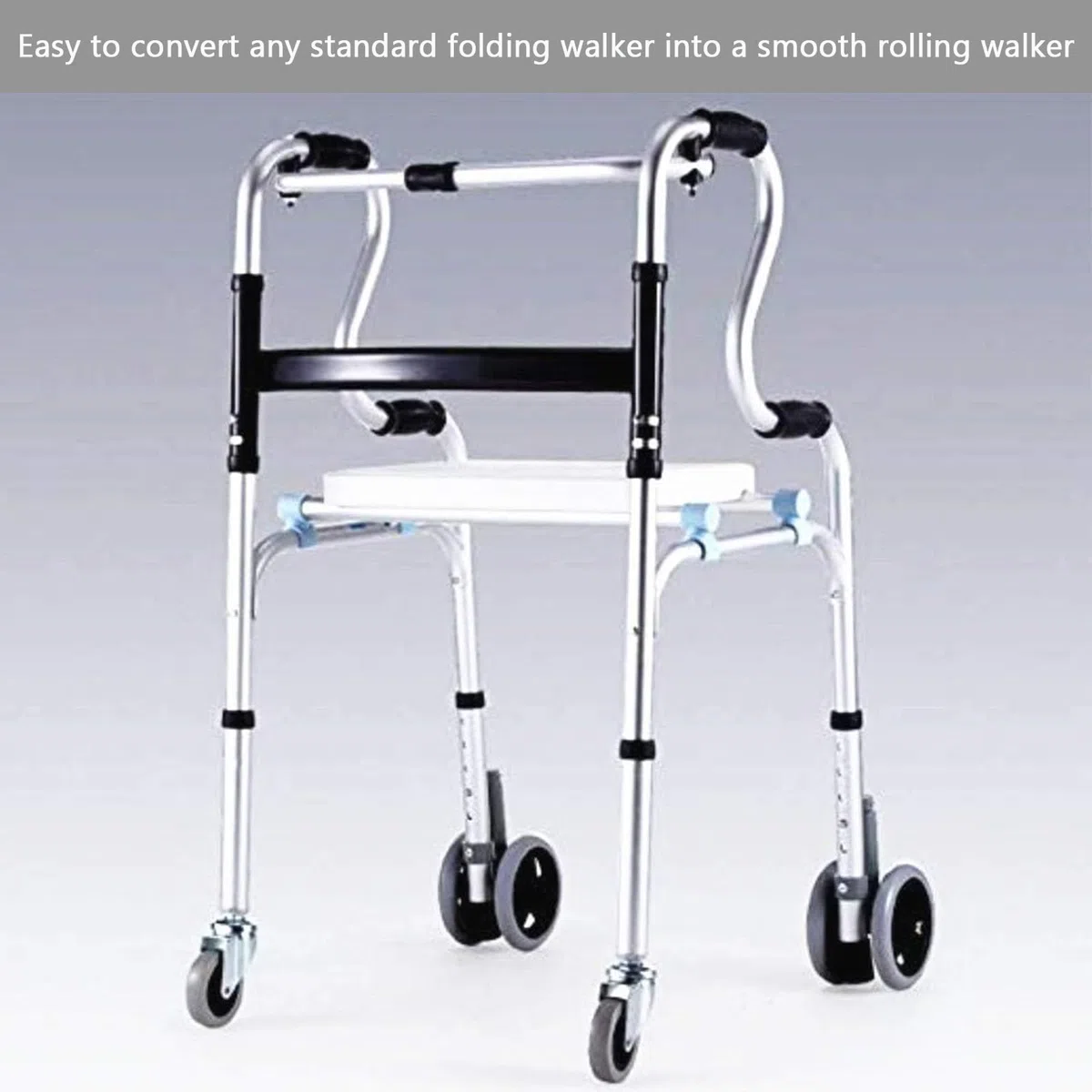 Frenos de desplazamiento trasero para Walker Brakes Fit 2.5 cm plegable Walker Tube Replacement – Rueda de seguridad trasera estabilidad ayuda de movilidad para ancianos discapacitados, 1 par (gris-A)