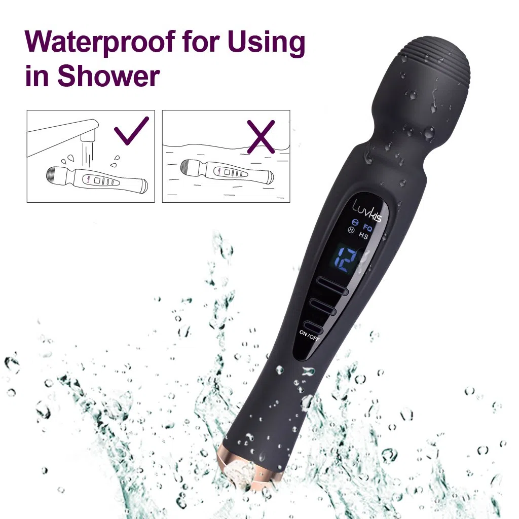 Masajeador portátil inalámbrico con 12 modos de masaje con pantalla LCD, USB magnético recargable IPX7 impermeable, silencioso para cervicales cuello y espalda, etc. Negro
