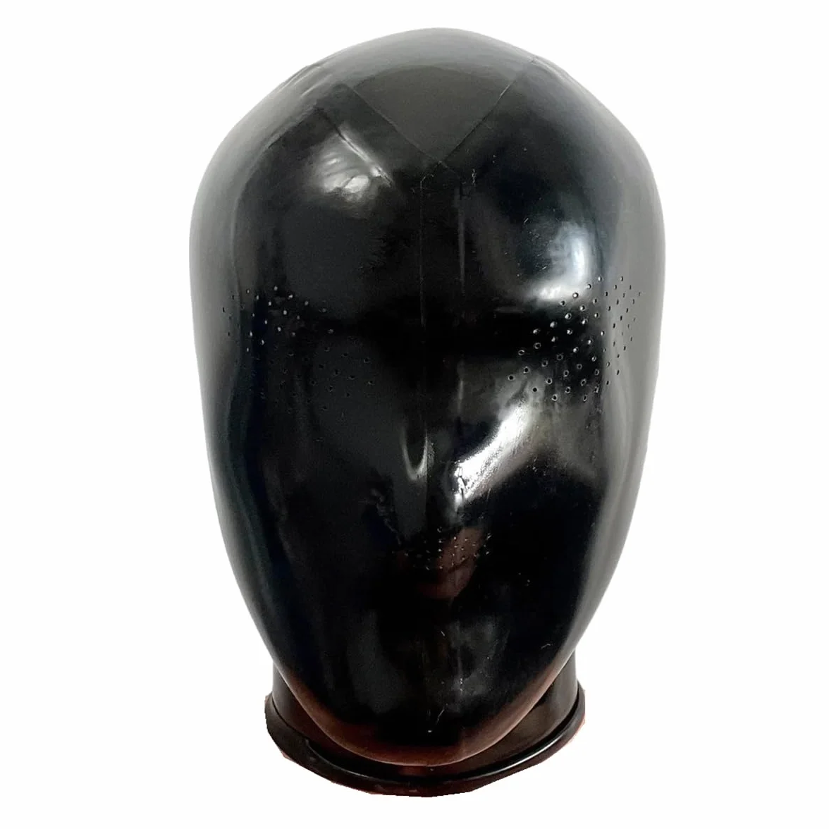 Máscara Capucha Microporosa de Látex Negra,Máscara Goma Transpirable Capucha Toda Cara, Disfraz látex Para Club Halloween