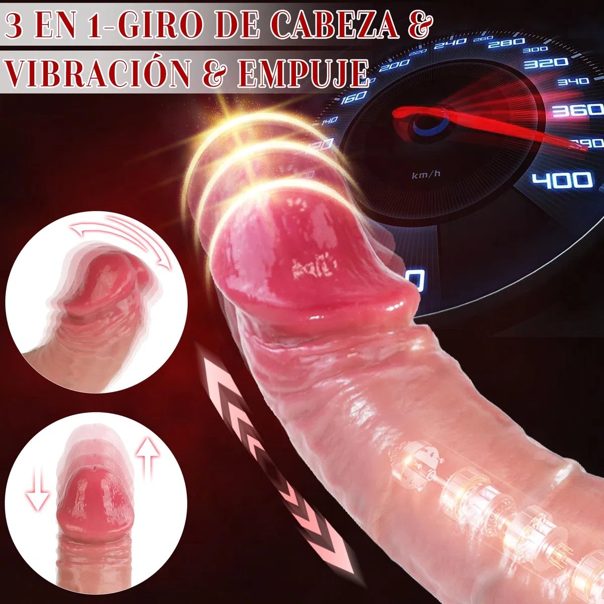 Dildo Vibradorador Mujer Juguetes Eróticos - Sex Machine Juguetes Sexuales Anales Consoladores para Mujer con Vibración, Eempuje y Balanceo, Dildo Anal Juguetes Eróticos para Pareja Sexuales Adultos