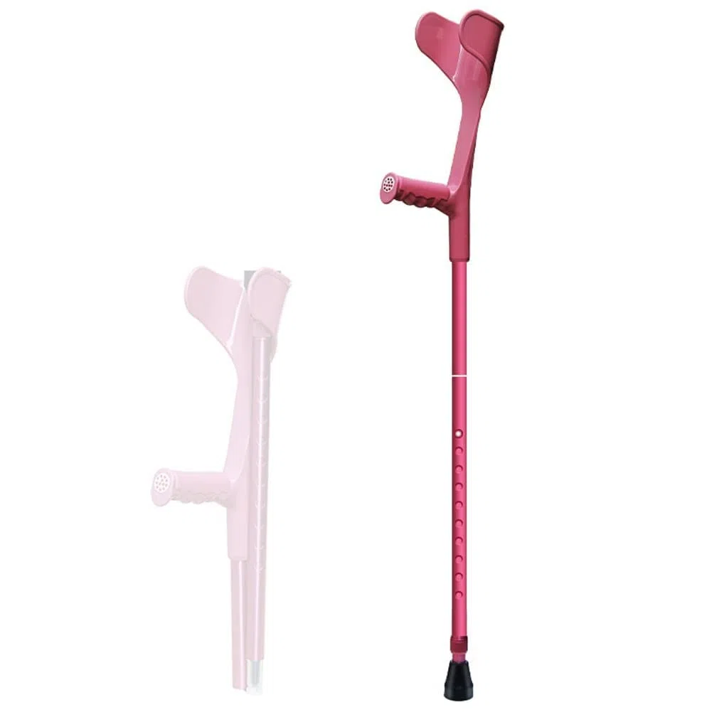Muleta de antebrazo, muleta de Aluminio Plegable, muleta de Altura Ajustable para Adultos, para Adultos y niños con Alturas de 4'7" - 6'1", Negro/Rosa/Azul