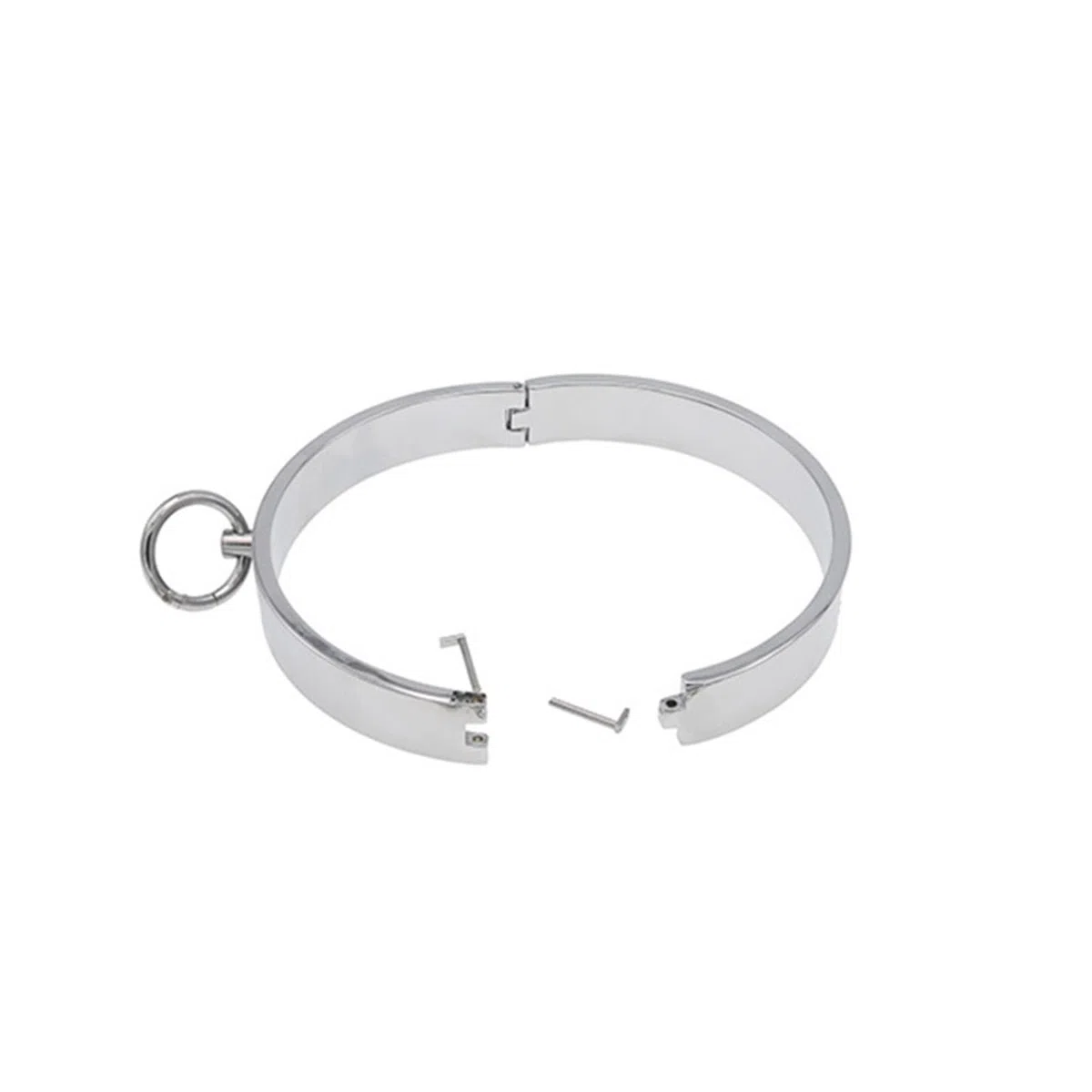 SM Collar De Esclavo De Metal con Cadena De Lazo para Cinturón Juego De Roles Collar De Anillo O Bdsm Juego Porno Cuello Collar Restricción Juguete Sexual Mujeres Hombres(Black Schwarz,140mm)