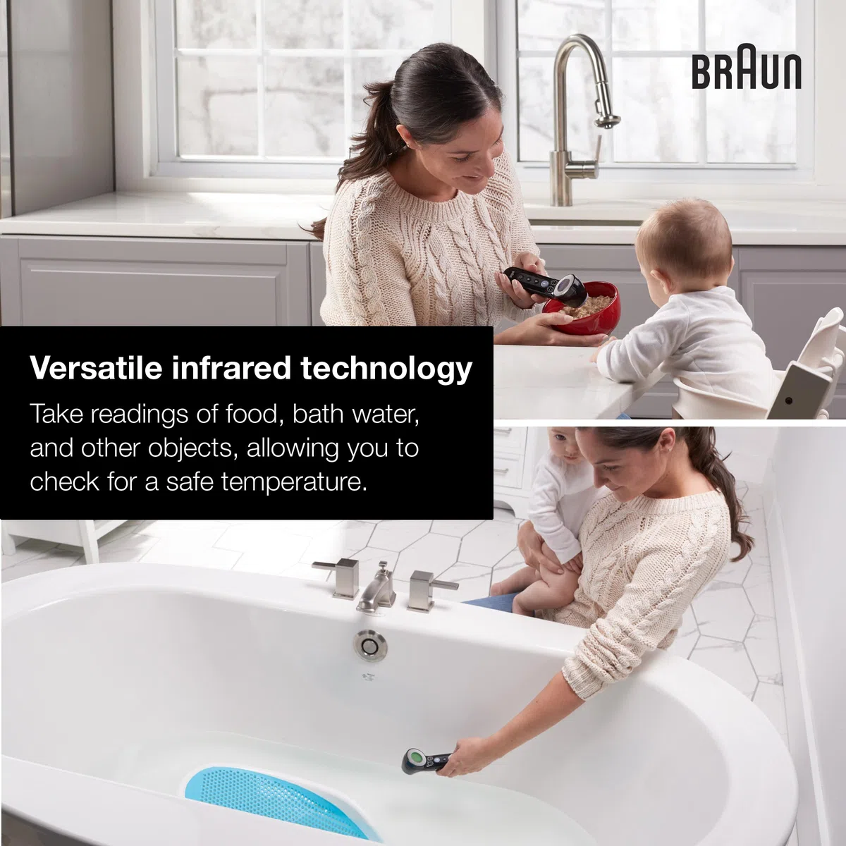 Braun Termómetro 3 en 1 sin tacto – Termómetro sin contacto para adultos, bebés, niños pequeños y niños – resultados rápidos, fiables y precisos