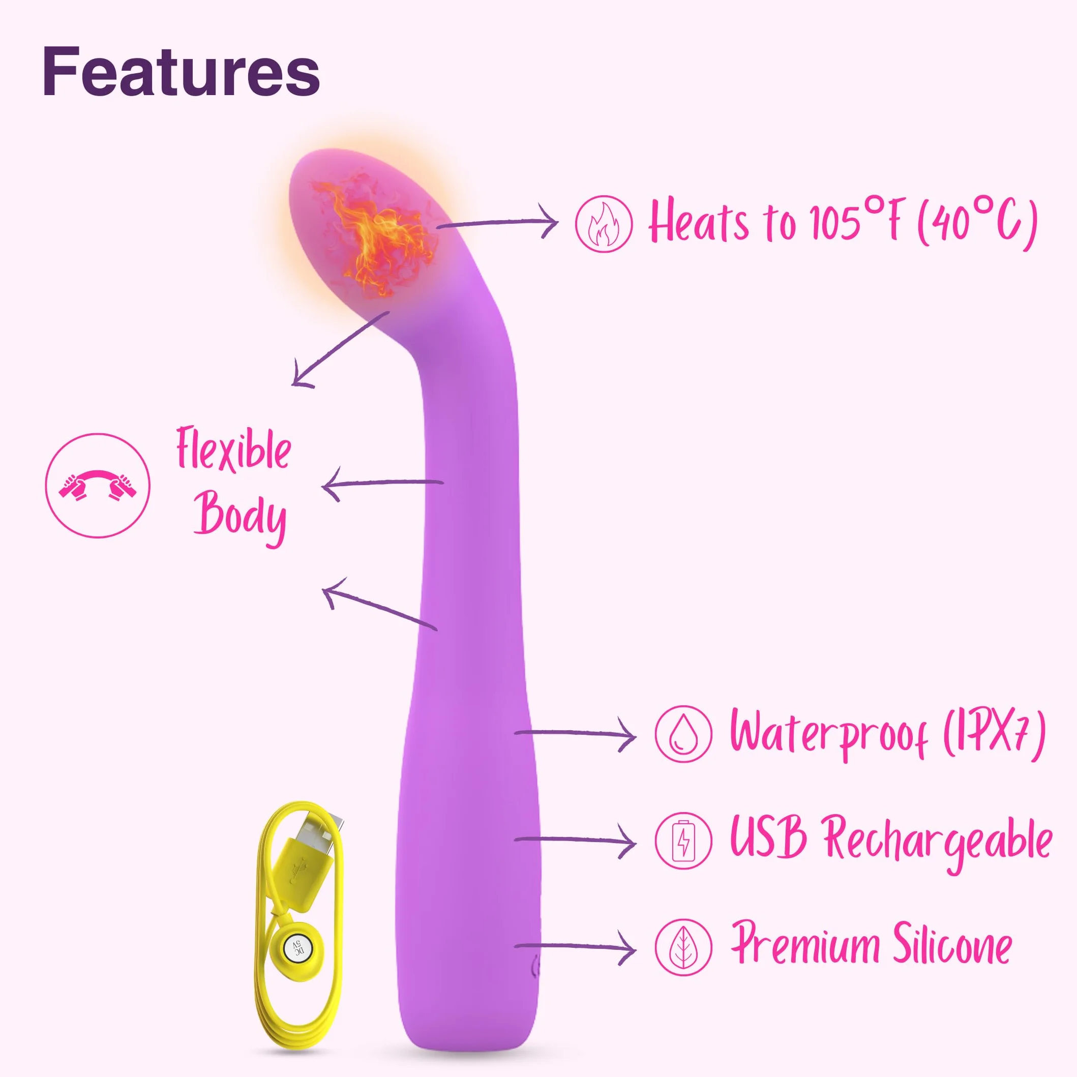 B Swish - BGEE Heat Infinite Deluxe Silicone Rechargeable Vibrator Sweet Lavender