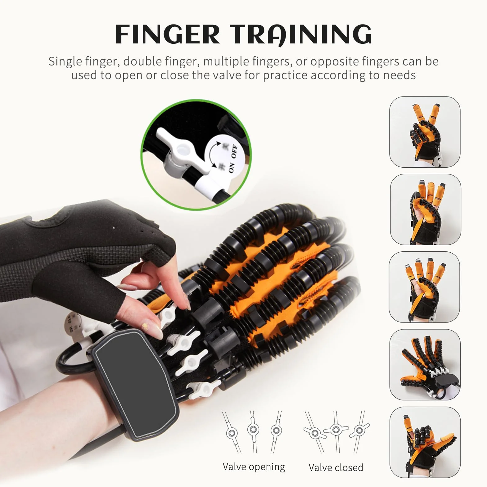 GAOXIAO Guantes Roboticos Rehabilitación Ictus, Guante Electrico Terapeutico para Rehabilitación de Manos y Dedos, Guantes para Terapia para Hemiplejía Autoentrenamiento(Size:L,Color:Derecha)