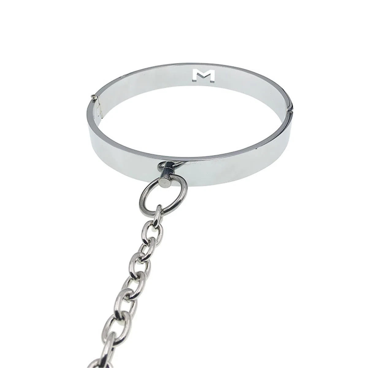 SM Collar De Esclavo De Metal con Cadena De Lazo para Cinturón Juego De Roles Collar De Anillo O Bdsm Juego Porno Cuello Collar Restricción Juguete Sexual Mujeres Hombres(Black Schwarz,140mm)