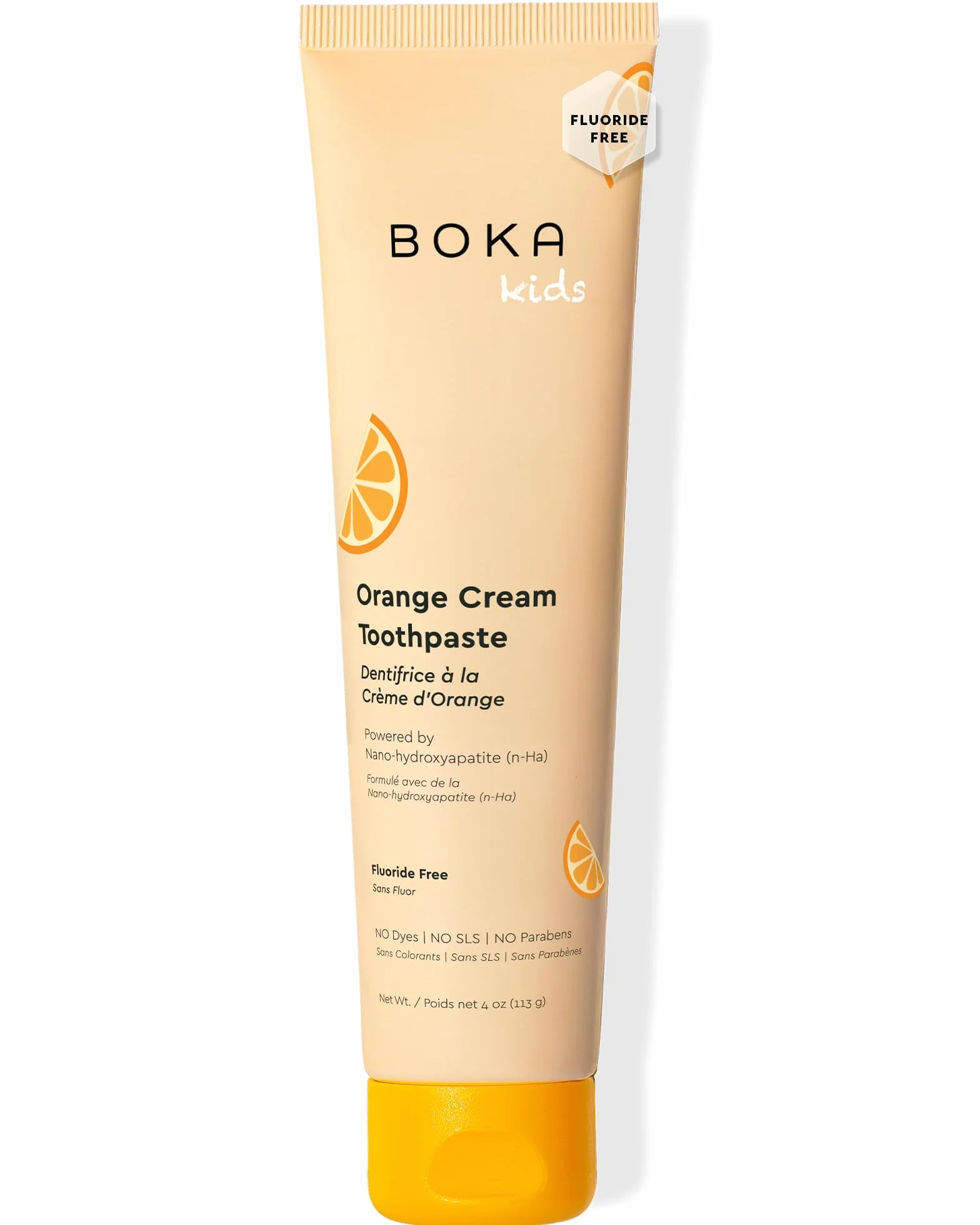 Boka Pasta de dientes natural Orange Cream, nano-hidroxiapatita para remineralización, sensibilidad y blanqueamiento, libre de fluoruros, recomendado para niños y adultos, fabricado en Estados Unidos