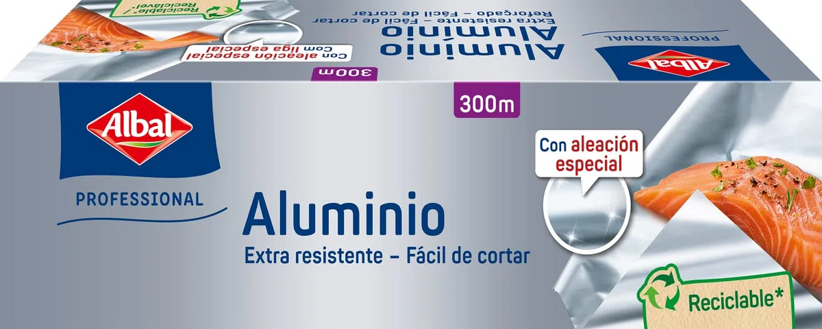 Albal Papel Aluminio Profesional Bobina, 300 M X 295 Mm -, color Plata