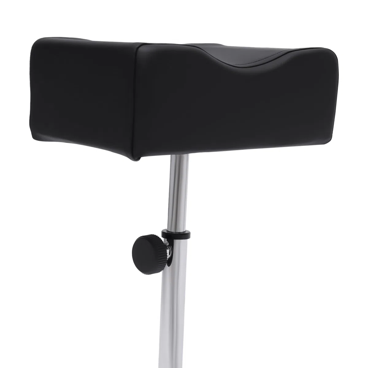 Reposapiés para pedicura, taburete ajustable, con reposapiés y almohadilla de PVC, taburete profesional para el cuidado de los pies para terapeutas y técnicas de uñas en negro