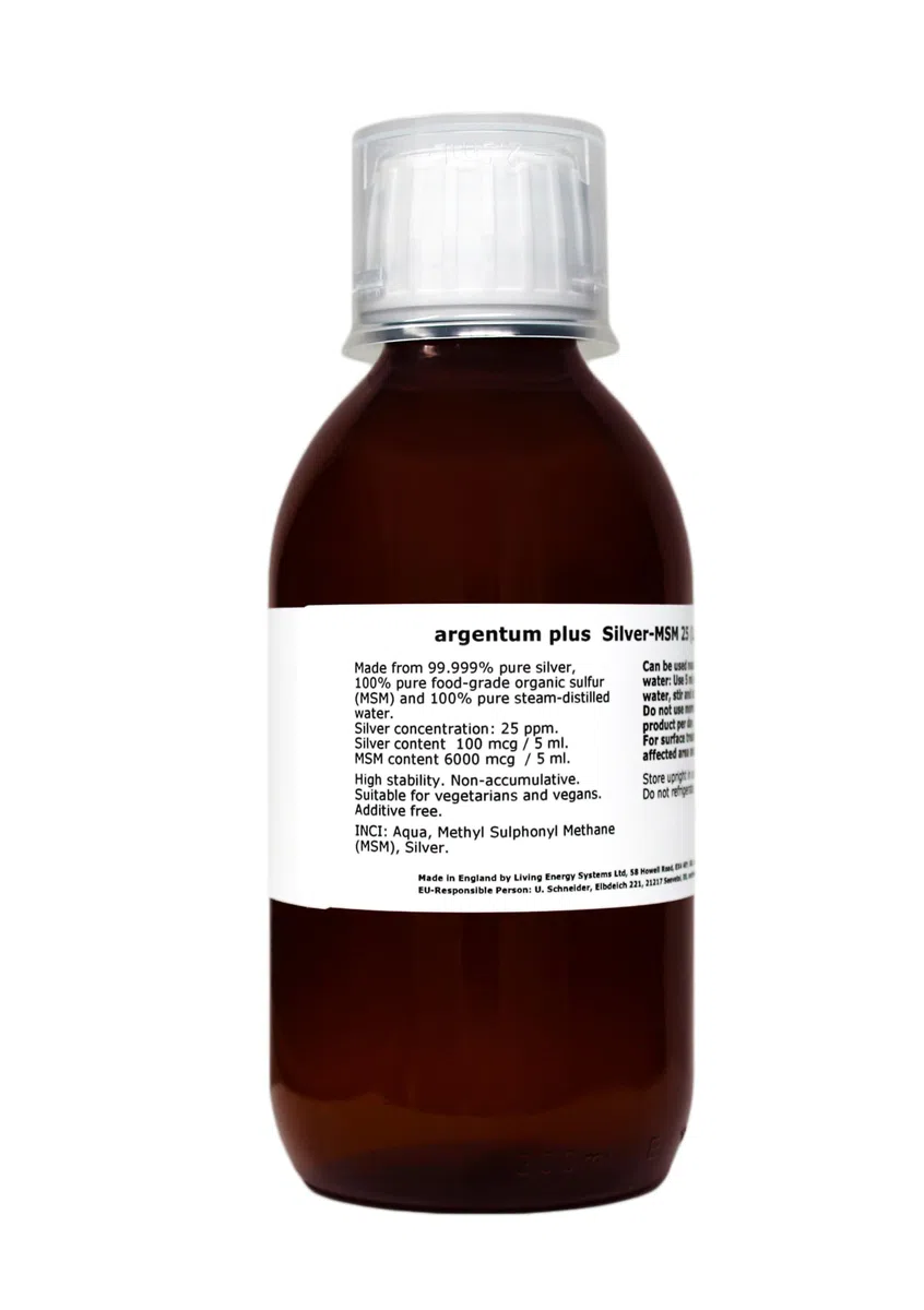 Plata-MSM 25 (líquido) - 200 ml - en ámbar vidrio con tapa de dosis de 15 ml