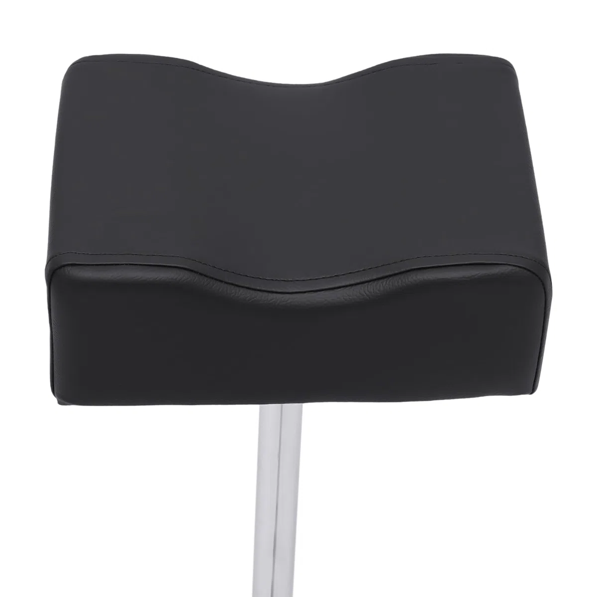 Reposapiés para pedicura, taburete ajustable, con reposapiés y almohadilla de PVC, taburete profesional para el cuidado de los pies para terapeutas y técnicas de uñas en negro